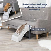 Lightweight 3-Step Pet Stairs by TRIXIE – Plastic, 3-Gray, Model 39475