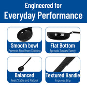 6 Oz Solid Portion Control Spoon by Carlisle FoodService Products – 6 Ounces, Plastic, Black, Model 399003