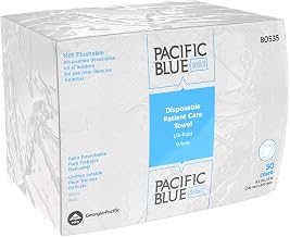 Pacific Blue Select‚ A400 Disposable Patient Care Washcloth by GP PRO (Georgia-Pacific), 80535, 1/4-Fold, White, 50 Towels Per Pack, 20 Packs Per Case, Towel (WxL) 9.5" x 13"
