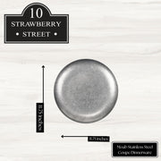Moab Stainless Steel Coupe Dinnerware by 10 Strawberry Street – 11.75", Stainless Steel, Pack of 6, Model MOAB-24-CP-6