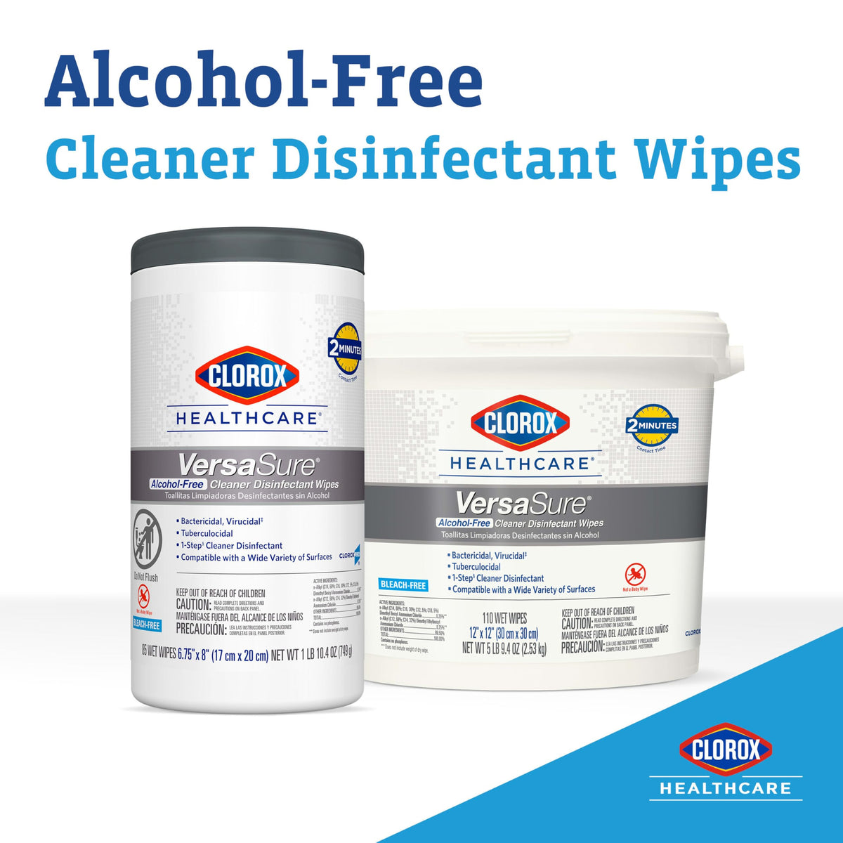 Healthcare VersaSure Cleaner Disinfectant Wipes by Clorox – 85 Count (Pack of 1), Bamboo, Gray, Model 31757