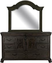 Magnussen Home Bellamy Peppercorn Drawer Dresser with Shaped Mirror