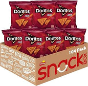 Doritos Flavored Tortilla Chips, Nacho Cheese, 1 Ounce (Pack of 104)