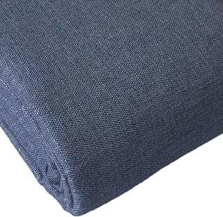 Water-Resistant Upholstery Fabric for Sofa, Chair & Car Seat Covers - Heavy-Duty Slub Burlap Linen-Like Cloth, 54" Wide, Stain-Repellent Indoor/Outdoor Use (12 Grey Blue, 1 Yard)