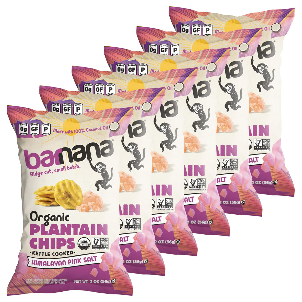 Organic Plantain Chips by Barnana – 2 Ounce (Pack of 6), Pack of 6