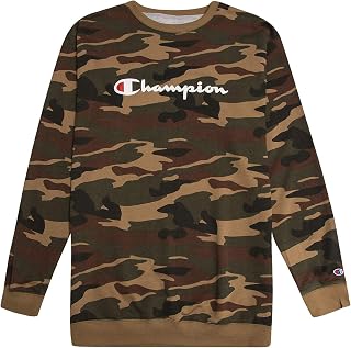 Champion Big and Tall Crewneck Sweatshirt - Cotton Casual Sweatshirts for Men Camo