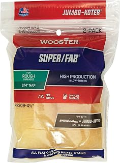 Wooster RR309-4 1/2 Brush RR309-4-1/2 Jumbo-Koter Super/Fab Roller 3/4-Inch Nap, 2-Pack, 4-1/2-Inch, 4 1/2-Inch, No Color