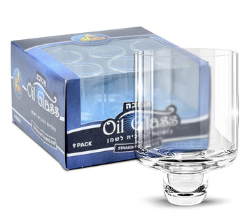 Ner Mitzvah Glass Oil Cups for Menorah, Size 10, Clear, 9 Pack