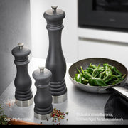 Salt or Pepper Mill FLAVIO by GEFU – Größe S, Stainless Steel Glass, Silver, Model 34633