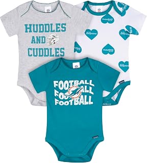 Gerber NFL Baby Girls 3-Pack Onesie Bodysuit