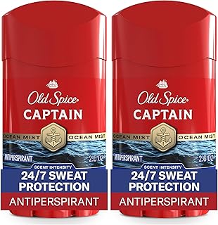 Old Spice Red Collection Captain Scent Invisible Solid Anti-Perspirant and Deodorant for Men 2.6 Oz. (Pack of 2)