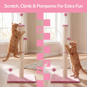 THE LICKER STORE Pink/Cream / 15.5 x 15.5 x 38 / Modern Scratching Posts