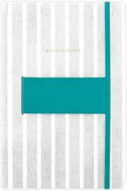 Mead Notebook Journal 5.75" x 8.75", 80 Sheets, Cell Phone Holder with Storage Pocket, Hardcover, West Village, Stripe (WV0051F)