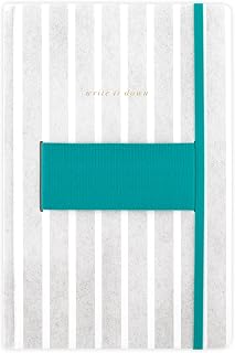 Mead Notebook Journal 5.75" x 8.75", 80 Sheets, Cell Phone Holder with Storage Pocket, Hardcover, West Village, Stripe (WV0051F)