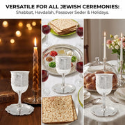 Ohmique Kiddush Cup and Tray Set, Silver Plated, One Size