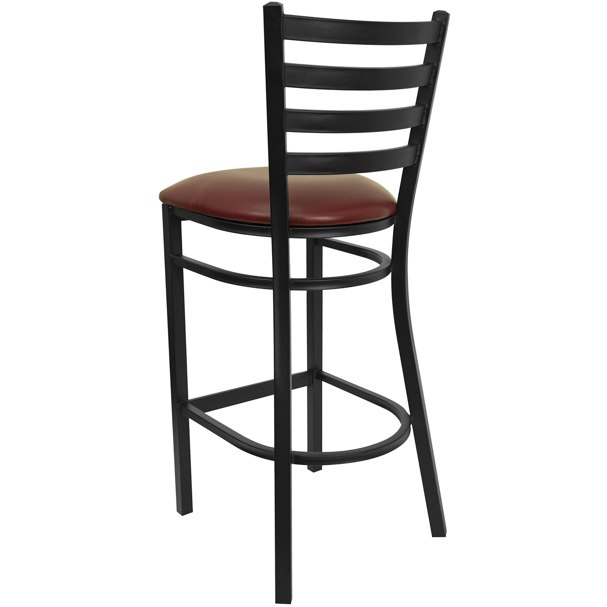 Flash Furniture Burgundy Vinyl Seat/Black Metal Frame / Set of 1 / Traditional Barstools