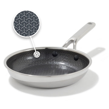 Hybrid 8” Nonstick Stainless Steel Frying Pan by OXO – 8" Frying Pan Skillet, 2.0 cups, Ceramic, Stainless Steel, Model CC010461-001
