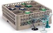 Vollrath Traex TR18JJJJ Beige 9-7/16"H 12-Compartment Glass Rack