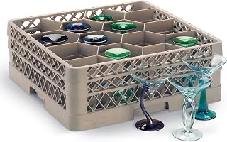 Vollrath Traex TR18JJJJ Beige 9-7/16"H 12-Compartment Glass Rack