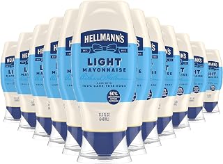 HELLMANN'S Light Mayonnaise 11.5 oz, Lite Mayo Squeeze Sandwich Spread 12PK