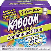 Kaboom Scrub Free! Continuous Clean Toilet Cleaning Refill 2 Pack (4 Boxes of 2 Pack Refill)