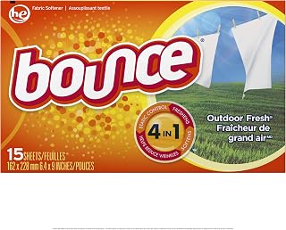 Bounce Outdoor Fresh Scented Fabric Softener Dryer Sheets, 15 Count