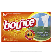 Outdoor Fresh Scented Fabric Softener Dryer Sheets by Bounce – 15 Count (Pack of 1), Multi color, Model 5071702