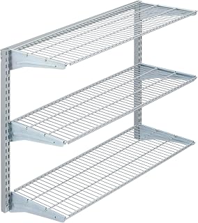 Triton Products 3 Tier Wire Shelving Unit for Home and Garage with 375 Lb Load Capacity 33" W x 31.5" H x 16" D (Gray)