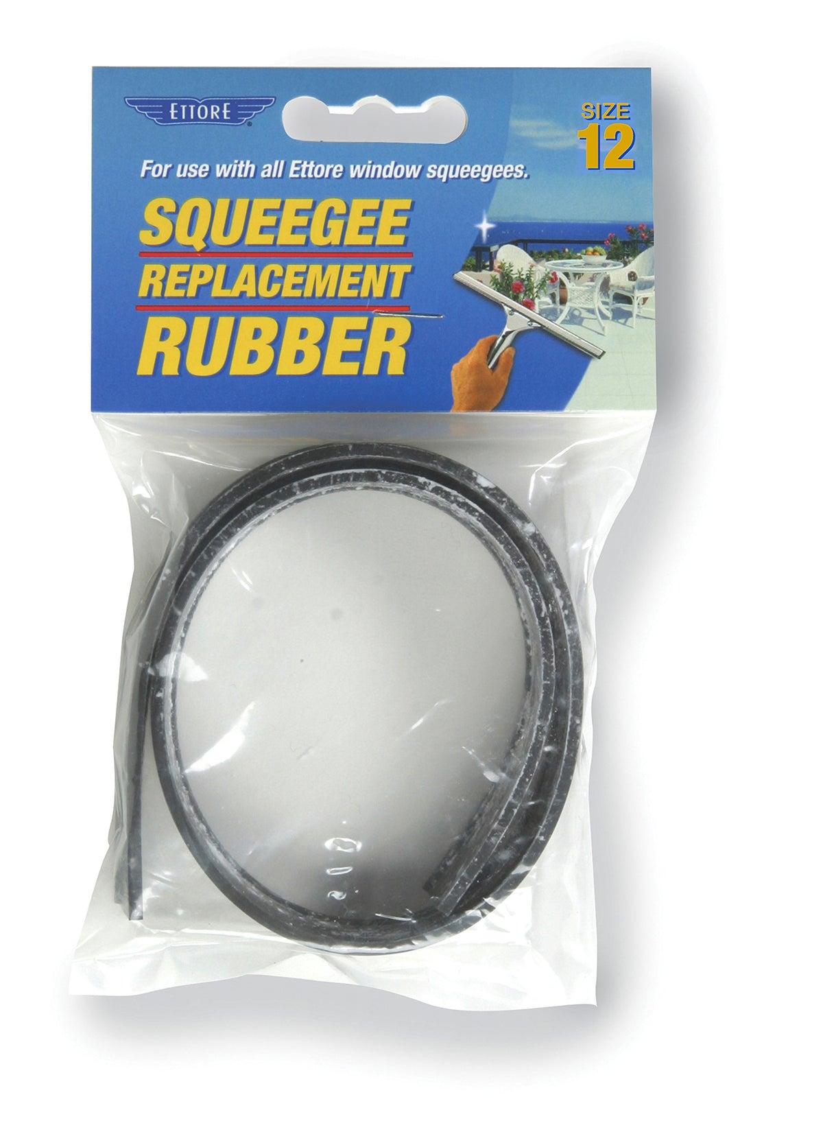 Replacement Squeegee Rubber by Ettore – Pack of 1, Plastic, White, Model 20012