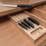 Swiss Classic In-Drawer Holder & Knife Set - Includes Organizer and Bread by Victorinox – Multiple (Pack of 1), Beechwood,Stainless Steel, Black, Pack of 5, Model 6.7143.5