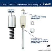 1255 and 1256 Pacesetter Hinge Spring Kit by Kason – Metal, Spring Kit for 1255 & 1256, Polished Chrome, Model 11255000003
