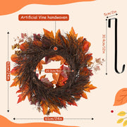 Nisoger Autumn Wreath, 24 Inch Diameter, Pumpkin Berry