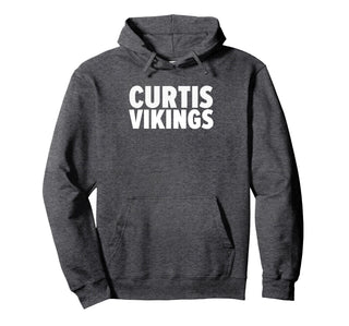 Curtis Vikings Bold Pullover Hoodie by Curtis Vikings Official High School Gear – Polyester, Blue, Model C6FY1MQS23G