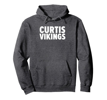 Curtis Vikings Bold Pullover Hoodie by Curtis Vikings Official High School Gear – Polyester, Blue, Model C6FY1MQS23G