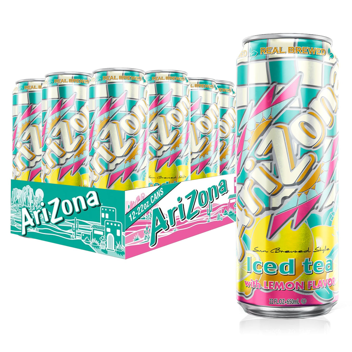 AriZona Lemon / 22 Fl Oz (12 Pack) / Lemon Tea Iced Tea