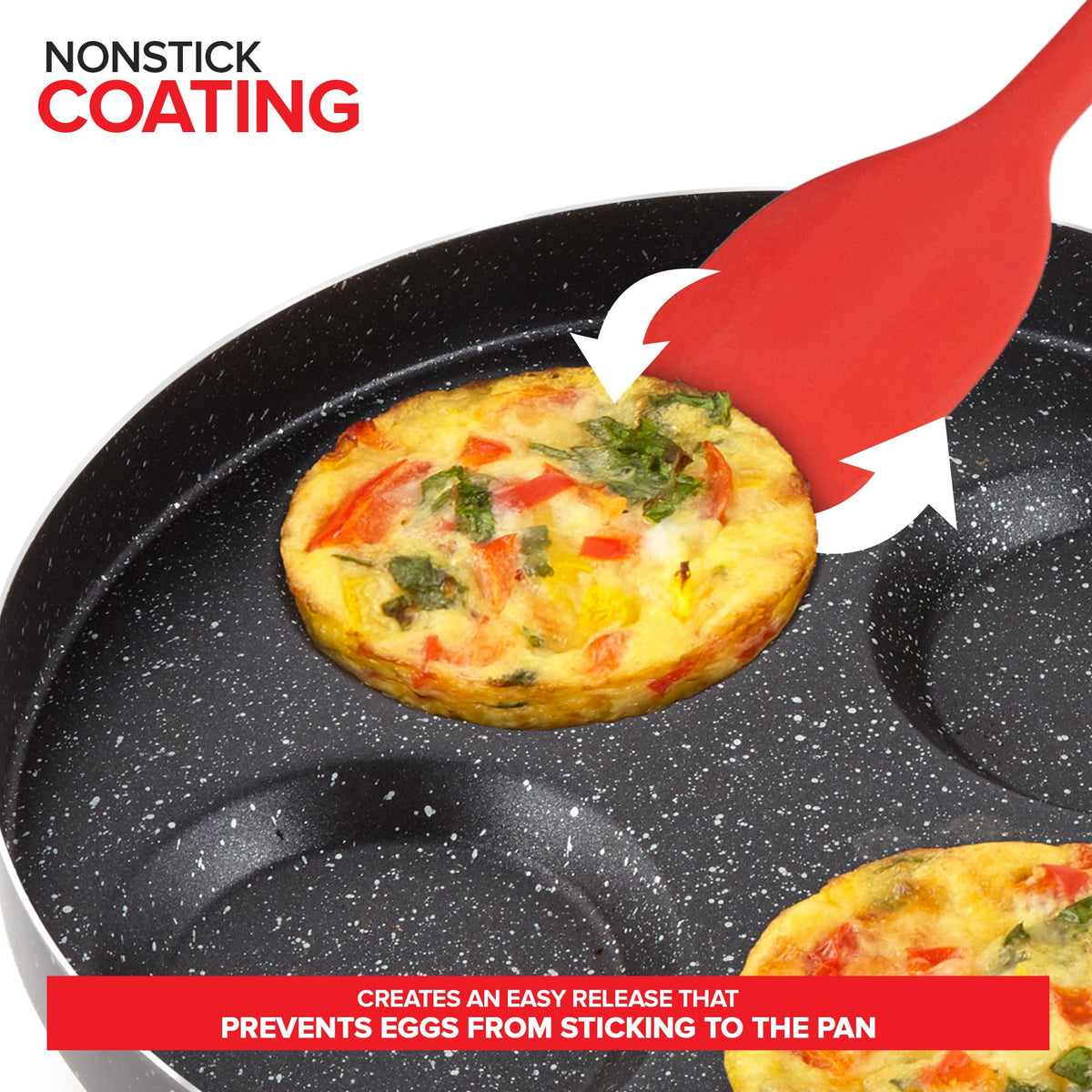 4-Cup Nonstick Egg Frying Pan with Lid by Modern Innovations – 4-Cup, 4.0 cups, Aluminium Alloy