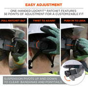 Ergodyne Orange / One Size / Full Brim Safety Helmet - Type 2, Class C Head Protection