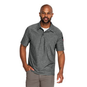 Men's Cooling Stretch Jersey Polo by Red Kap – Large, Polyester, Grey Heather, Model TCM2GH SS L