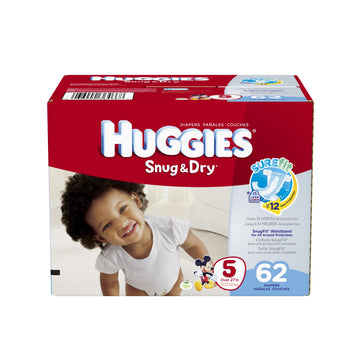 Snug and Dry Diapers Big Pack by HUGGIES – 62 Count