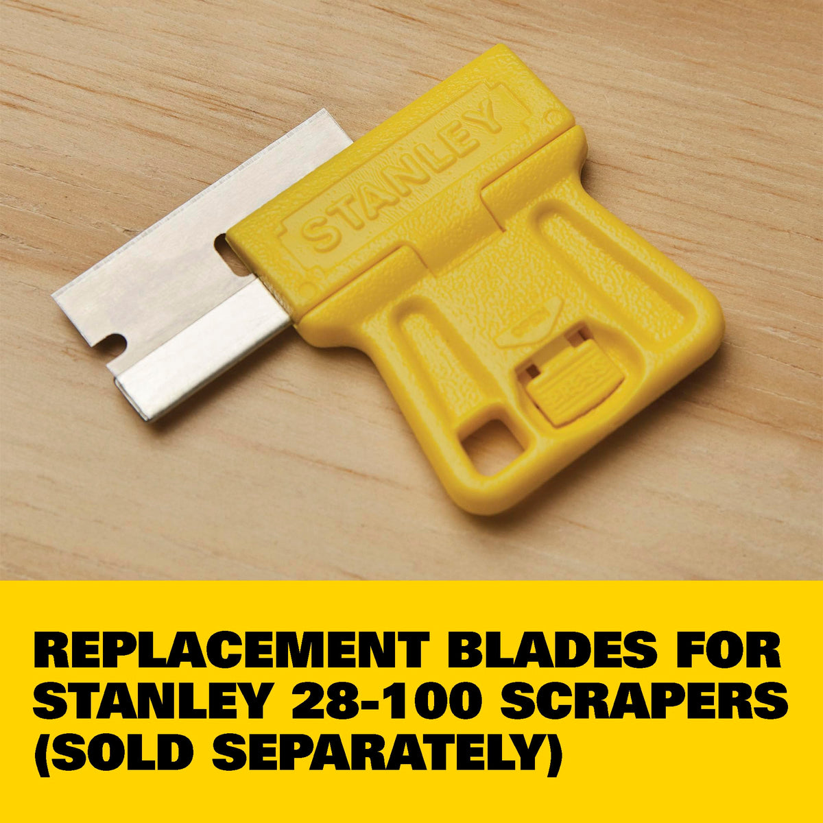 1-1/2 in. Glass Scraper Replacement Blades by STANLEY – 1 Count (Pack of 1), Blend, Black, Yellow, Model 11-515