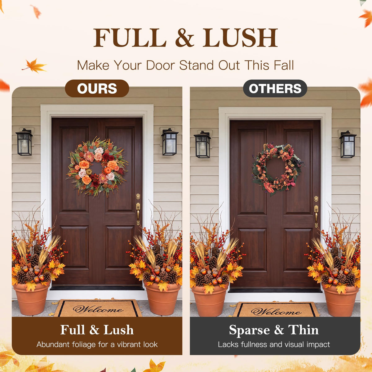 Hey Beky Autumn Wreath, 26 Inch Diameter, Pink Harvest