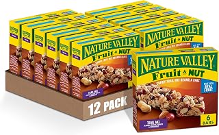 Nature Valley Chewy Fruit and Nut Granola Bars, Trail Mix, 6 Ct, 7.4 oz (Pack of 12)