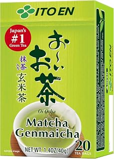 ITO EN Oi Ocha Genmaicha Tea, 20-Count, 1.8 Ounce Boxes (Pack of 4)