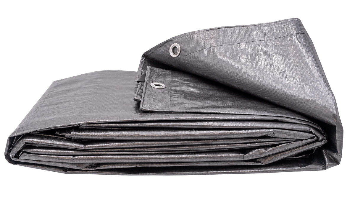 20ft x 100ft Heavy Duty Silver Tarp by HARPSTER TARPS – High Density Polyethylene (HDPE), Silver, Model S20x100