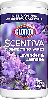 Clorox Scentiva Disinfecting Wipes, Lavender and Jasmine, Antibacterial, 75 Count