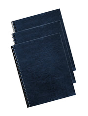 Letter Size Binding Covers Expressions Grain by Fellowes – 50 Pack, Navy, Model 52124