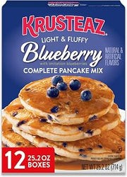 Krusteaz Complete Pancake Mix, Blueberry Pancake Mix, 25.2-Ounce Box (Pack of 12)