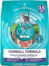 Purina ONE Natural Hairball Control Dry Cat Food, 3.5 lb Bag