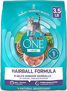 Purina ONE Natural Hairball Control Dry Cat Food, 3.5 lb Bag