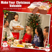 LemonRoad Bread Warmer Basket Set, Includes 2 Baskets 3 Stones and Towel, Tan